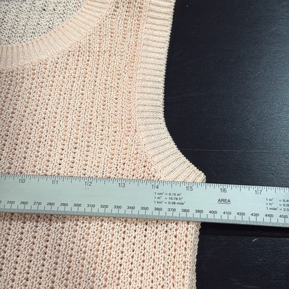 J. McLaughlin Lena Open Knit Powder Pink Sleeveless Spring Sweater Vest Women XS - Picture 10 of 11